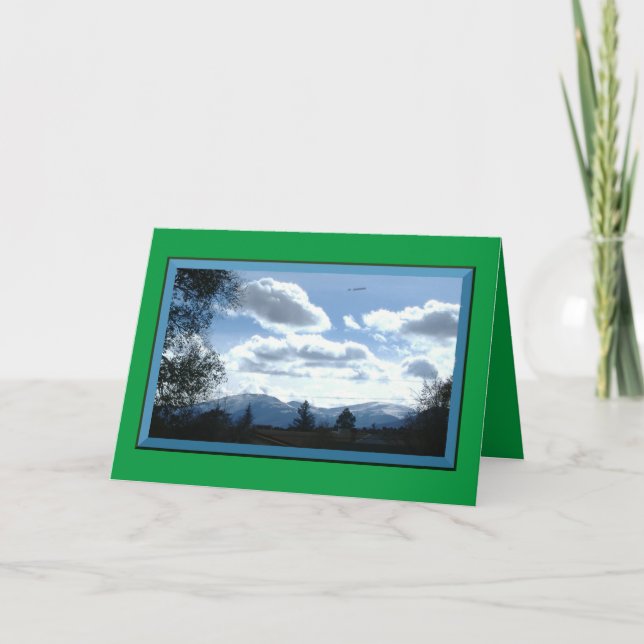 Över bergsjulkortet helgkort (Framsida)