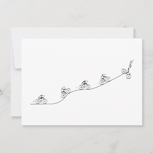 Över Bicyclist-födelsedagen i Backe Inbjudningar (Framsida)