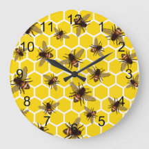 Över bin på Honeycomb Wall Clock