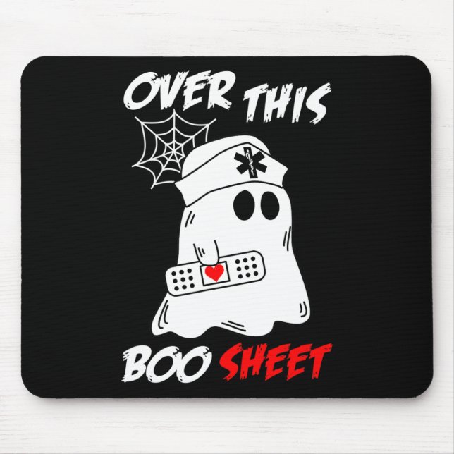 Över Boo Lakan Roligt  Ghost Nurse Halloween Musmatta (Framsidan)