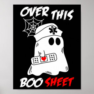 Över Boo Lakan Roligt Ghost Nurse Halloween Poster