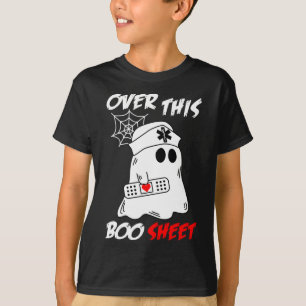 Över Boo Lakan Roligt Ghost Nurse Halloween T Shirt