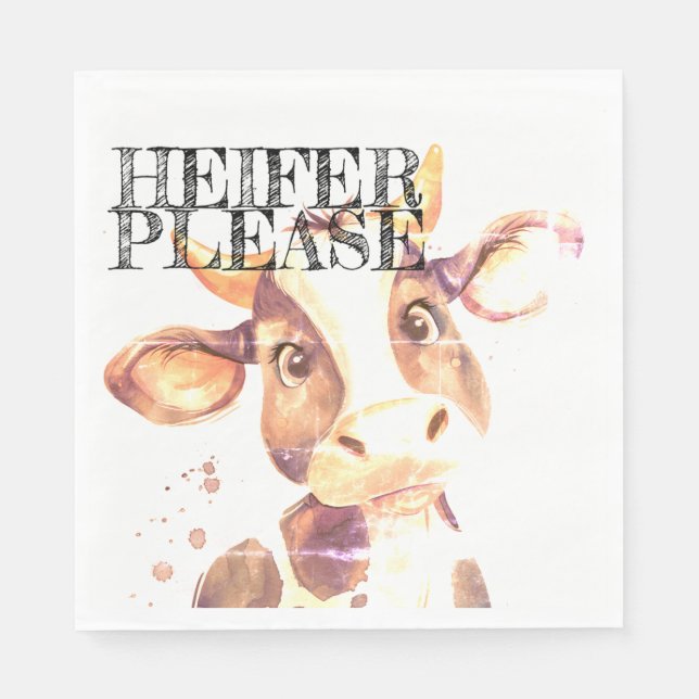 Över boring Napkins: Heifer, snälla Pappersservett (Framsidan)
