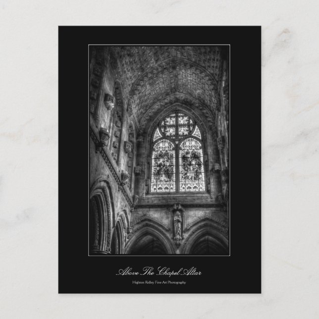 Över Chapel Altar, fastsatt glas WIndow Vykort (Framsida)