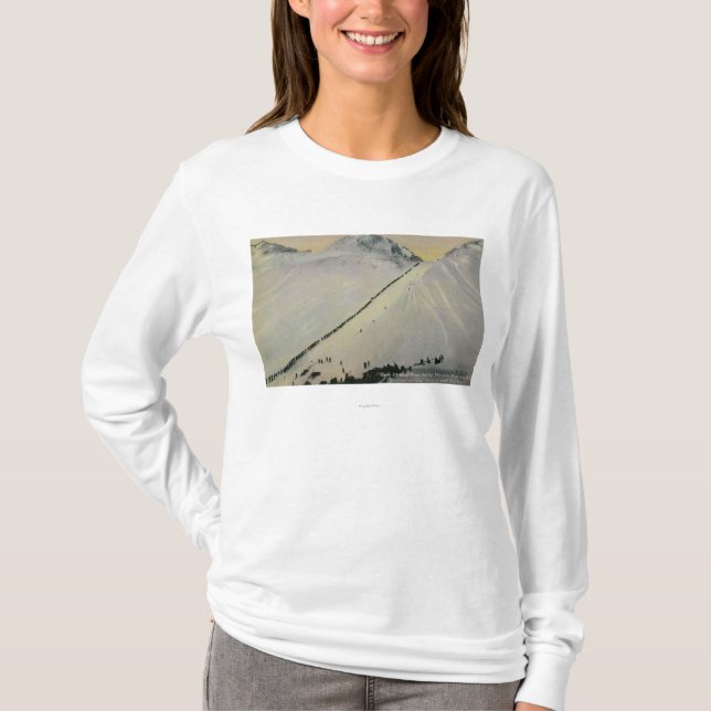 Över Chilkoot passera under guldrusch, Alaska T Shirt (Framsida)