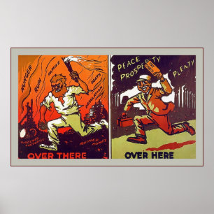 Över där ~ hit ~ Vintage Världskrig 1 Poster
