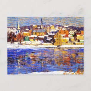 Över Delaware målar Robert Spencer Vykort