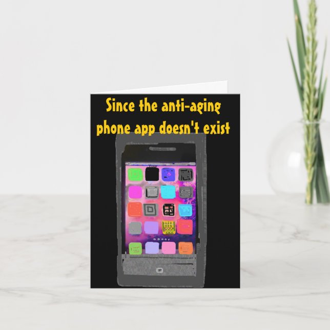 Över den humoristiska födelsedagtelefonen app för kort (Framsida)