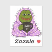 Över det grod mysig meme dekal