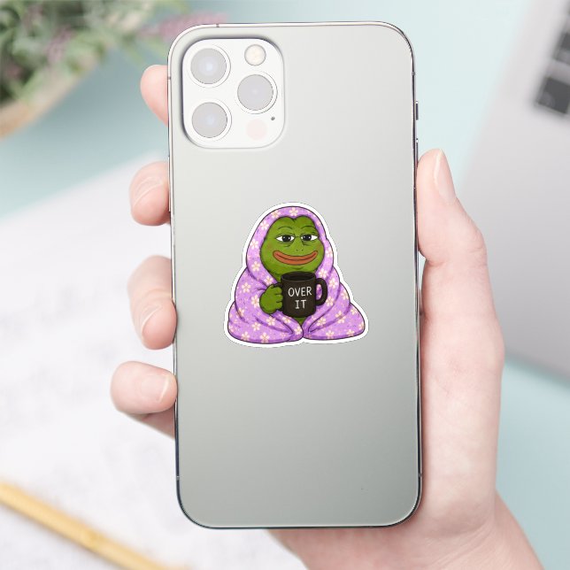 Över det grod mysig meme dekal (Telefon)