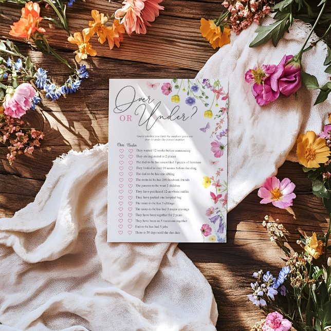 Över- eller under babyvisningsspel | WildblomBaby (Skapare uppladdad)