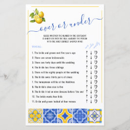 Över- eller under Blå plattor Lemon-Möhippa