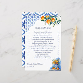 Över- eller Under blå talavera-möhippa