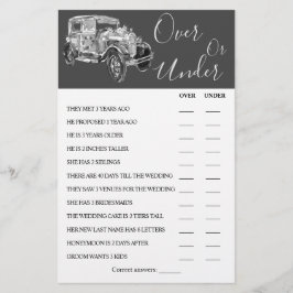 Över- eller under Bröllop-Par-spelkort Flygblad
