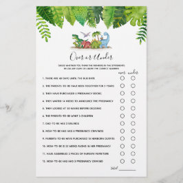 Över eller under Dinosaur Baby Shower-spel