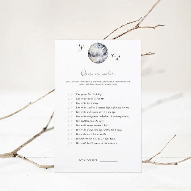 Över eller under Disco Boll Bröllopsfestspel (Skapare uppladdad)