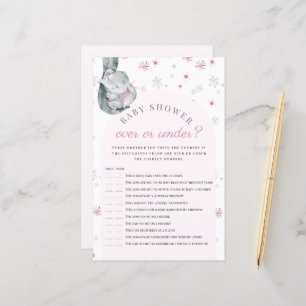 Över eller under Elefantbilds Rosa Baby Shower-spe