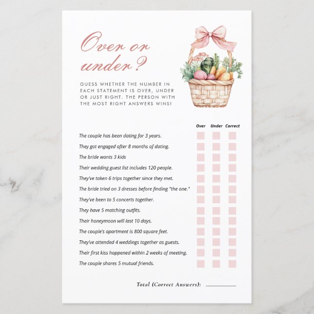 Över- eller under färsk Möhippa av spel (Framsida)