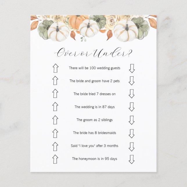 Över- eller under Möhippa-spel Flygblad (Framsidan)