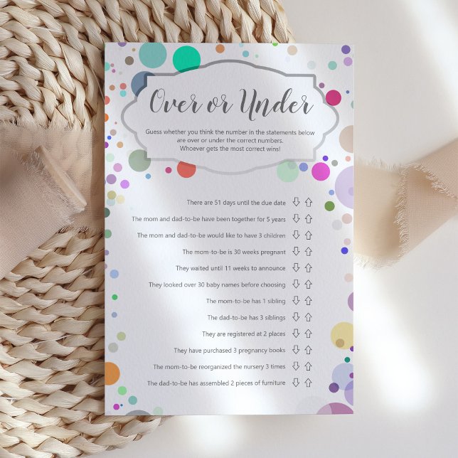 "Över eller under" Polka dots babyvisningsspel (Skapare uppladdad)