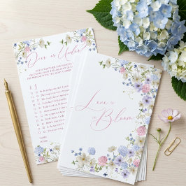 Över eller under? Rosa blommig bröllopsduschspel