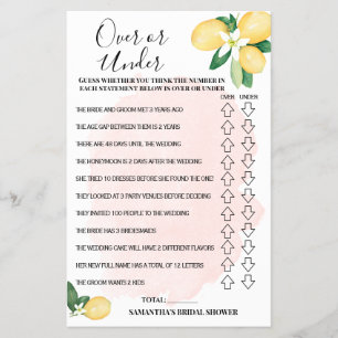 Över- eller under Rosa Lemons-Möhippans spelkort Flygblad