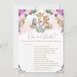 Över- eller under Safari Animals babyvykort Inbjudningar