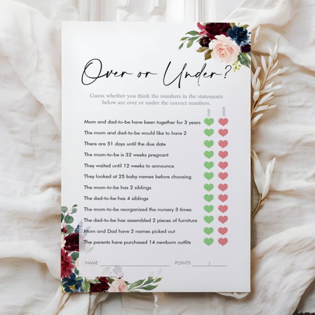 Över- eller under spel, Blommigt babystöldspel (Skapare uppladdad)