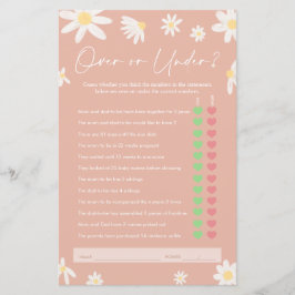Över- eller under spel, Rosa Daisy Baby Shower-spe