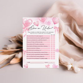 Över- eller under spel, Valentineser, babyvisnings