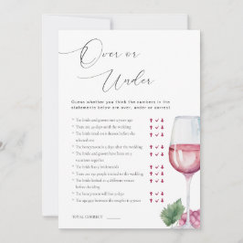 Över eller under Vino före bröllopet Bröllopsdusch Inbjudningar