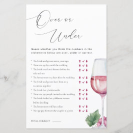 Över- eller under Vino före Vows-Möhippa-spel