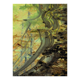 "Över en bäver-damm I" Abstrakt förbättrad damm Fototryck