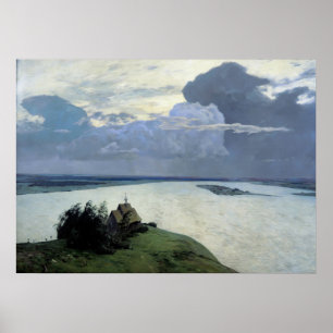 Över evig tystnad av Isaac Levitan Poster