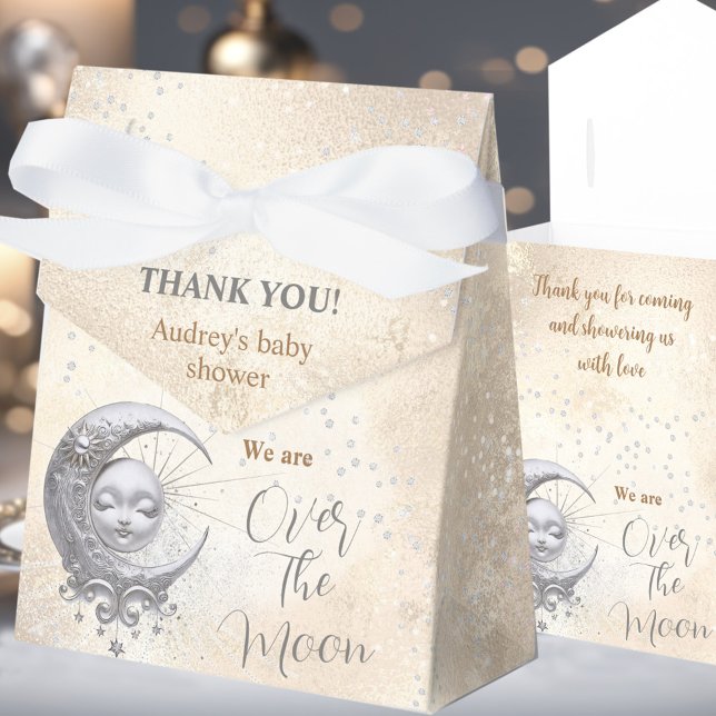 Över Favoritrutan Tält för babyskor i Neutralten M Presentaskar (Over The Moon Neutral Baby Shower Tent Favor Box)