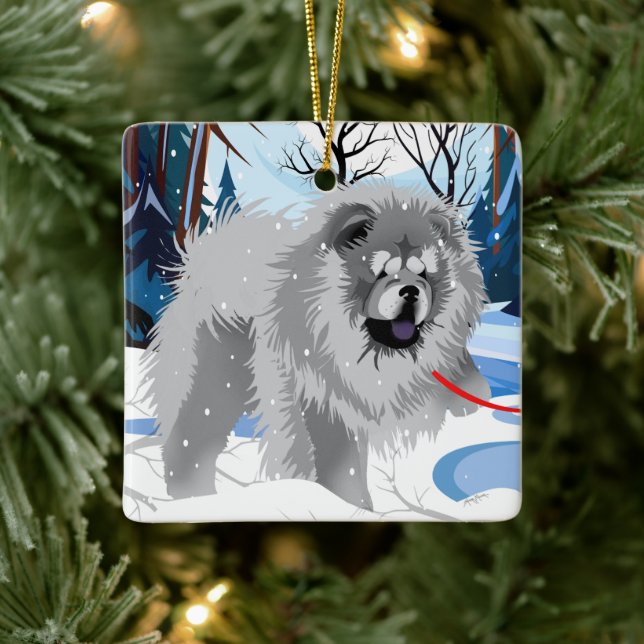 ÖVER FLODEN Blue Chow 2023 Ornament (Träd)