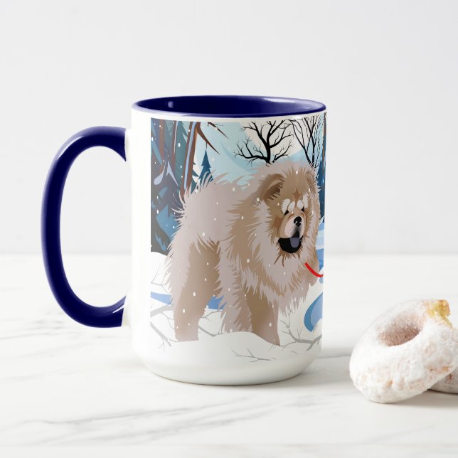 ÖVER FLODEN Fawn/Cinnamon Chow-mugg Mugg (Med munk)