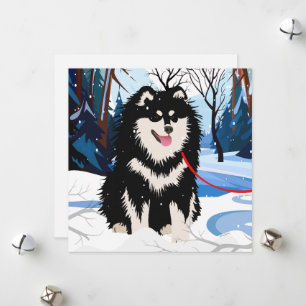 ÖVER FLODEN Finnish Lapphund miniprintkort Julkort