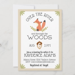 Över floden och genom Skogen Baby Shower Inbjudningar