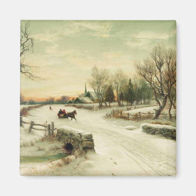 Över floden och genom Skogen Fridge Magnet (Framsidan)