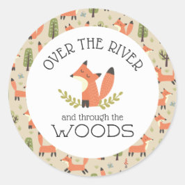 Över floden och genom Skogen Runt Klistermärke