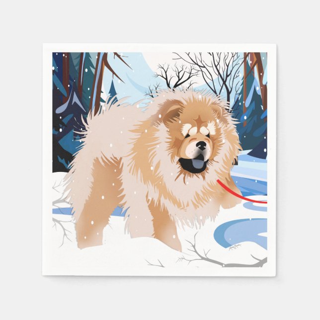 ÖVER FLODEN Red Chow Napkins Pappersservett (Framsidan)