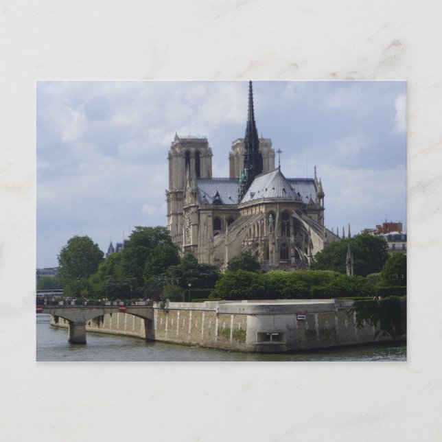 Över floden Seine Notre Dame De Paris Vykort (Framsida)