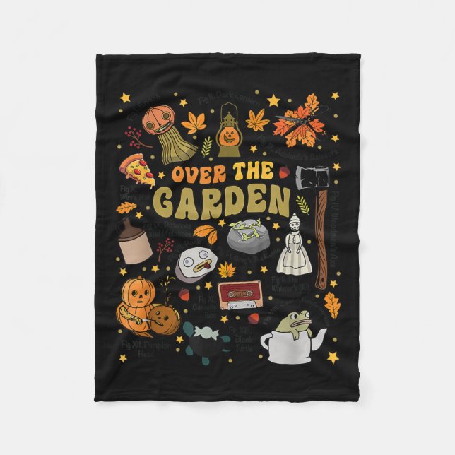 Över Halloween Garden Wall Pumpkin - tack Fleecefilt (Framsidan)