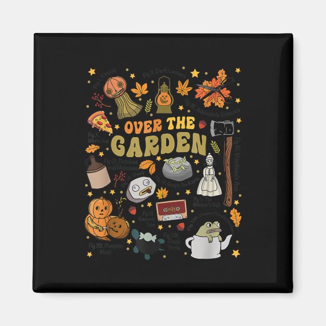Över Halloween Garden Wall Pumpkin - tack Magnet (Framsidan)