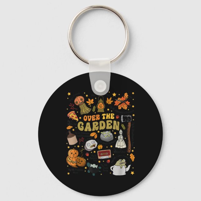 Över Halloween Garden Wall Pumpkin - tack Nyckelring (Framsida)