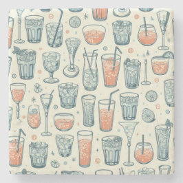 Över hela dricksglaset Mönster Stenunderlägg