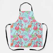 Över hela Rosan Flamingo Apron Retro Cute