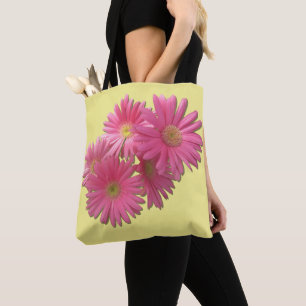 Över hela världen - Mörk Rosa Gerbera Daisy Tygkasse