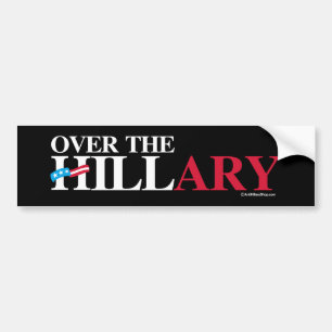 Över Hillaryen -- Anti-Hillary - vit - .png Bildekal